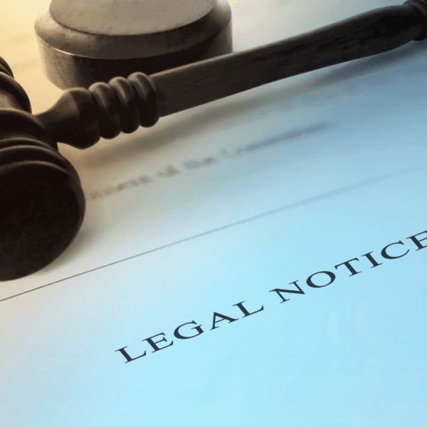 Enforcement of Agreements / Orders legal notice