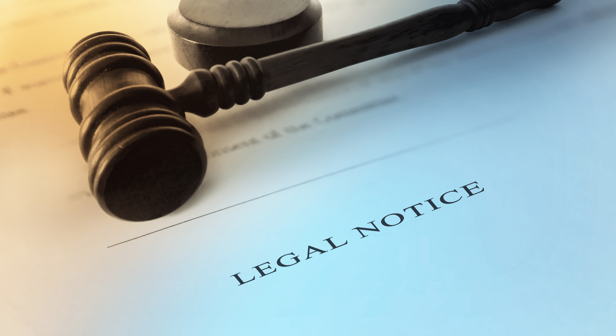 Enforcement of Agreements / Orders legal notice